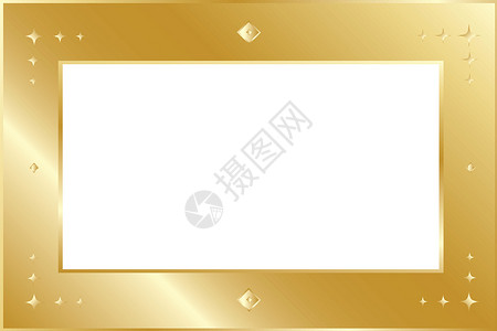 边界硬盘盒金金框架空白插图边界白色装饰画廊风格照片艺术金子插画