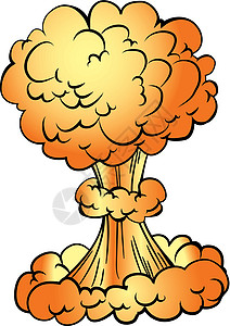 Cartoon核爆炸科学红色漫画乐趣灾难灭绝天空背景图片