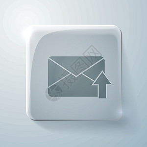 邮件图标带有亮度的玻璃方形图标 P阴影网页反射邮资网络电子邮件电脑技术网站办公室设计图片