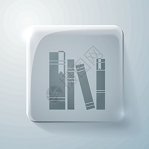 书籍的脊柱 玻璃方形图标网络按钮电脑学习学校教科书百科文档文学杂志背景图片