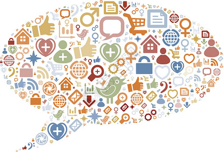 社交媒体图标以聊天泡泡形状纹理社区合伙全球化团队商业讨论技术社会学消息网络设计图片