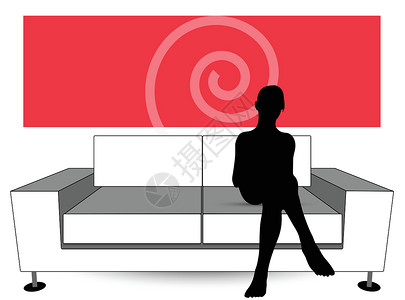 沙发上的女人沙发上的妇女月光黑色照明男人阴影艺术白色对象休闲设备公寓设计图片