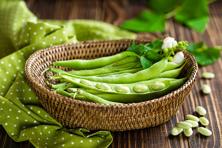 绿豆厨房豆类乡村农业桌子篮子扁豆蔬菜美食细绳高清图片