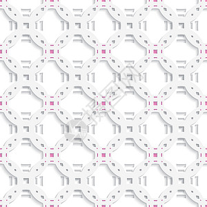 上部穿孔矩形的白色装饰品 粉色无缝几何学压花长方形浮雕多边形正方形几何包装马赛克三角形插画
