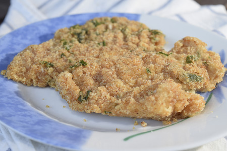 鱼切菜饮食油炸食物鱼片食谱面包屑背景图片