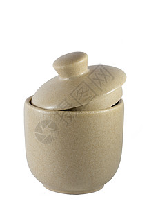 陶糖碗餐具棕色文化陶器糖罐瓶子托盘陶瓷杯子背景图片