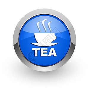 蓝蓝色茶叶网图图标商业酒吧按钮疗法杯子网络厨房圆圈薄荷早餐背景图片