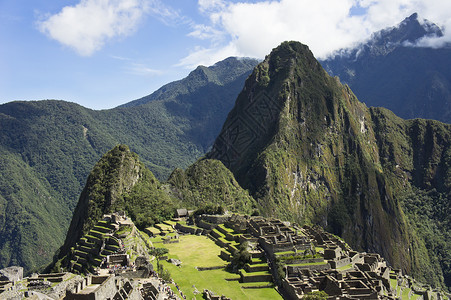 秘鲁古庙拉丁丛林山脉背景图片