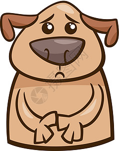 狗带表情悲伤的狗情绪忧郁狗卡通画插图设计图片