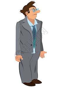 潮式卤水拼盘穿着灰色夹克和眼镜的回旋式时装男插画