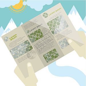 平板设计 小册子模板旅行太阳娱乐天堂飞机网络冰川电话滑雪图表界面高清图片素材