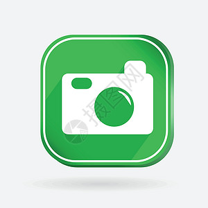照相机图标平方图标 照相机相机技术电脑照片绿色摄影商业按钮互联网网站设计图片