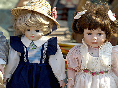 旧娃娃奶嘴女孩们母亲玩具礼物孩子们头巾背景图片