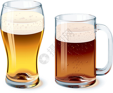 啤酒杯色彩形状插图照片绘画泡沫啤酒液体气泡酒精插画