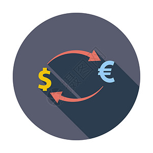 欧元占货币兑换单一图标商务标签交换插图商业经济卡片销售蓝色贸易插画