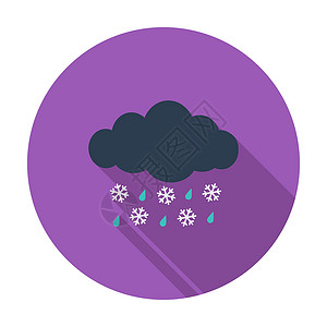 雨夹雪图标艺术气旋雨滴插图季节暴风雪黑色雪花环境绘画背景图片