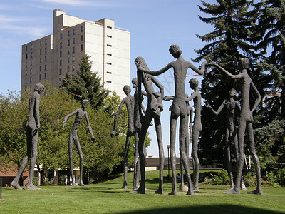共建美好社会加拿大卡尔加里雕塑晴天雕像生活文化纪念碑夸张景观建筑物城市纽带背景