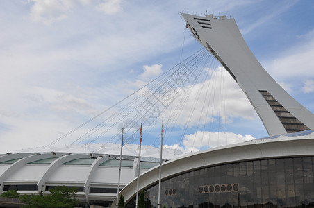 加拿大蒙特利尔奥林匹克运动会体育场电梯游客地标旗帜尖塔蓝色棒球运动建筑游戏背景图片