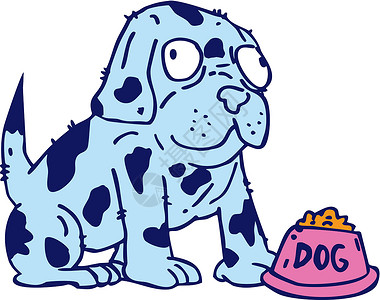 斑点狗食品碗卡通背景图片