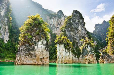 旅游岛和绿湖泰国吉林旅行尾巴旅游闲暇吸引力运输日光天空风景游客背景图片