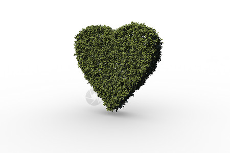 由叶子制成的心插图衬套树叶灌木阴影计算机绿色绿化环境绘图背景图片