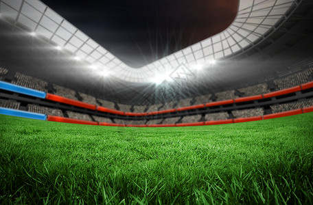大体育场足球球场聚光灯杯子运动沥青世界计算机数字插图绘图绿色背景图片