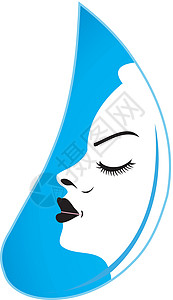 噘嘴美丽的女人在小滴子里舞会女士沙龙理发师水滴鼻子魅力头发发型按摩插画