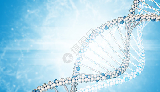 DNA模型和模糊烟雾螺旋坡度辉光白色背景图片