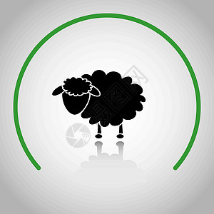 羊肉羊排羊排平板图标插画