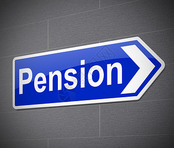 养恤金概念支付津贴基金绿色退休收入社会保障金融插图路标背景图片