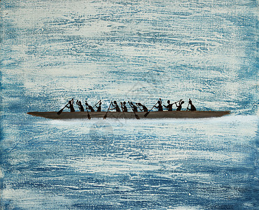 旅途中艺术运输尖顶郊游绘画小艇旅行船运背景图片