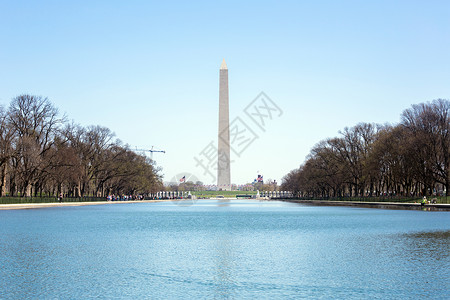 华盛顿纪念碑反射池首都纪念馆直流电日出国家纪念碑池塘历史性旅游背景图片