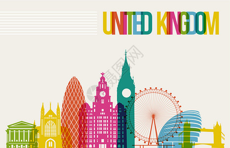 世界标志性建筑联合王国目的地标志性天线背景地标 天线背景设计图片
