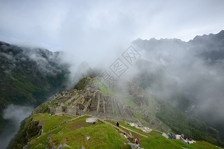 古代废墟薄雾岩石建筑历史性地标石头吸引力遗产背景图片