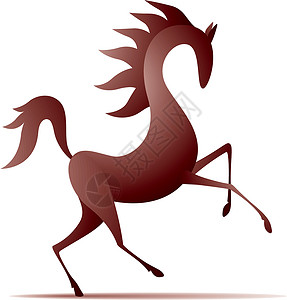 奔跑的马马比赛优雅运动画像野生动物体育养育骑术力量艺术插画