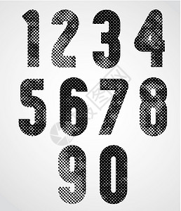 数字编号素材黑色和白色的图形装饰编号插画