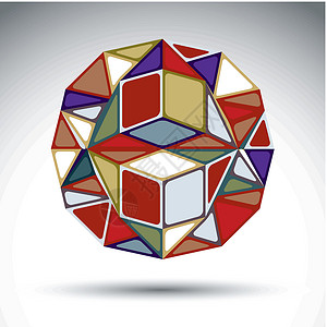 六维立方体具有千兆字眼效应的抽象维球 或插画