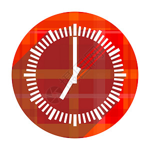 原创秒表图标时间为红色平面图标互联网倒数按钮警报平面图标手表网络计时器闹钟商业背景