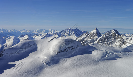瑞士丛林地区最高峰的全景观 瑞格福拉乌高清图片