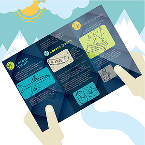 平板设计 小册子模板用户天堂飞机插图网络太阳界面网站导航滑雪蓝色的高清图片素材