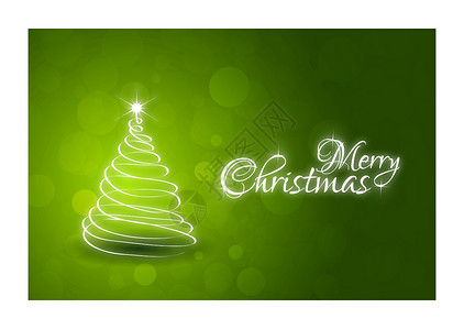绿色圣诞卡火花贺卡插图卡片背景图片