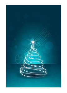 圣诞卡模板插图蓝色卡片贺卡火花背景图片