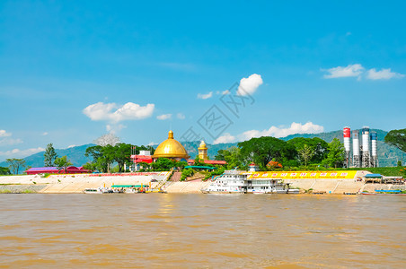 金三角风情园湄公河旅游天空旅行晴天支撑边界背景