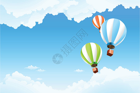 蟹天蟹地天空中的气球活力蓝色季节环境风景场景设计图片