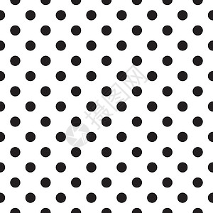 无缝矢量模式 白色背景上带有黑色 e Polka点的黑电子波尔卡点背景图片