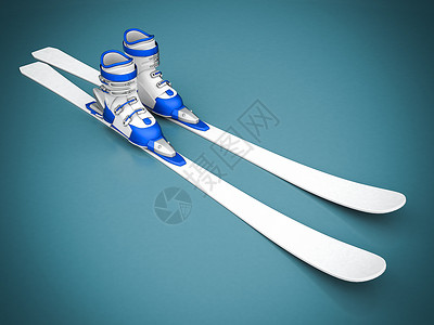 美丽的滑雪运动白色眼镜蓝色背景图片