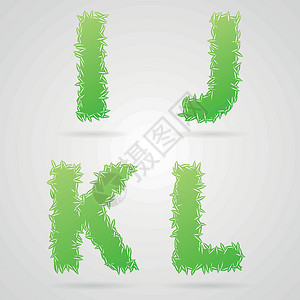 矢量叶字母白色绿色阴影生态数字叶子坡度背景图片
