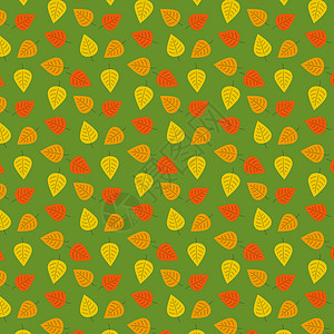 矢量秋季背景叶子红色卡通片橙子插图黄色季节背景图片