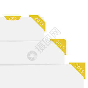 2015年角丝带阴影黄色丝带金子白色数字背景图片