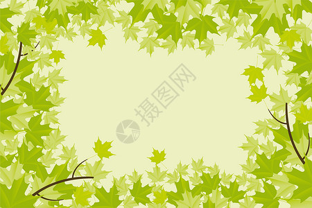 夏季框架绿色叶子背景图片